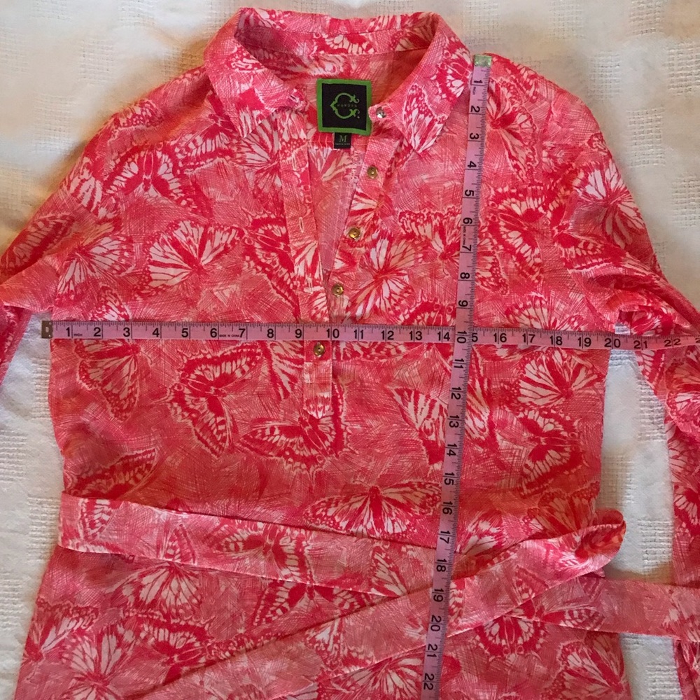 Dress pink white sheer butterfly tunic - Picture 4 of 7